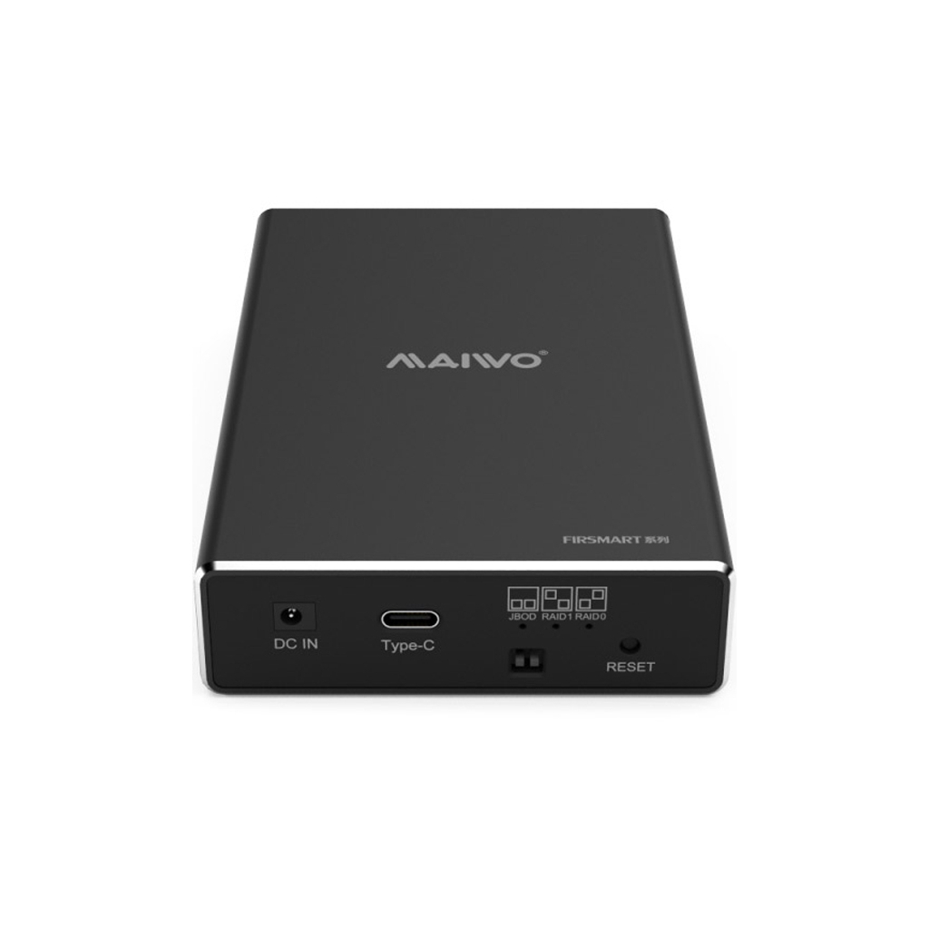 Кишеня зовнішня Maiwo 2*HDD 2.5" SATA/SSD up to 9.5mm USB3.1 GEN2 Type-C, RAID 0,1 (K25272C)