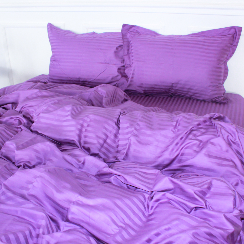 Постільна білизна MirSon Satin Stripe 30-0009 Purple 200х220 Євро (2200005250723)