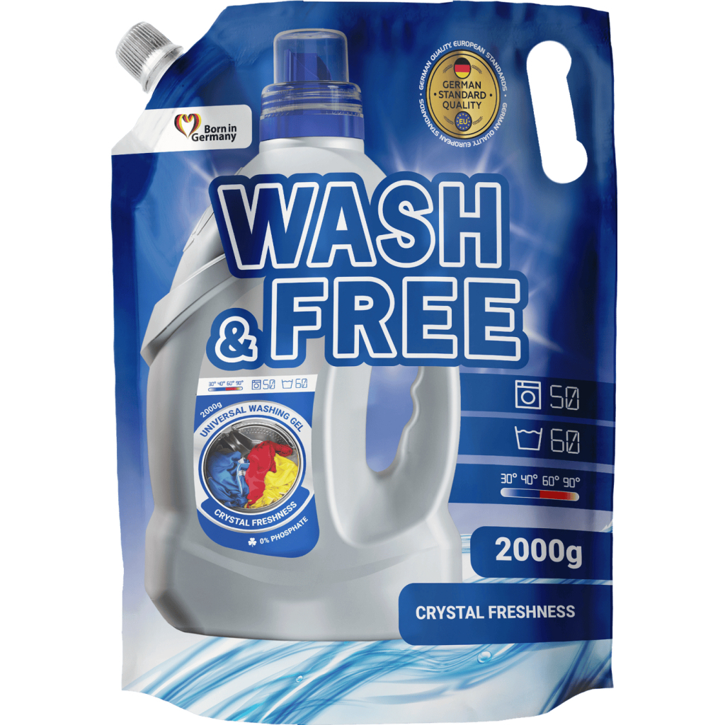 Гель для прання Wash&Free Універсальний Дой-пак 2 кг (4260637720733)