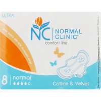 Hygienic pads Normal Clinic Ultra Cotton & Velvet Normal 8 pcs. (3800213302888)