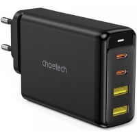 Зарядний пристрій Choetech 4xUSB 140W GaN (2хUSB-C+2хUSB-A) black (PD6005-EU-BK)