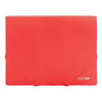 Folder on rubber bands Economix A4 texture "diamond", red (E31601-03)