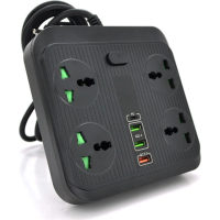 Network power filter Voltronic TV-T18, 4x, 2*USB+PD Black (OS-T18-Black)