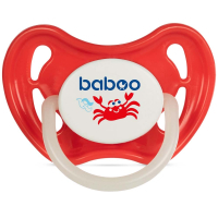 Baboo Marine Silicone Pacifier, Glow in the Dark, 6+ Months (Red) (5-038)
