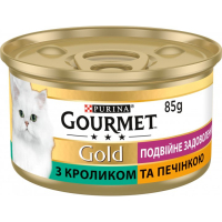 Wet food for cats Purina Gourmet Gold. Double pleasure with rabbit and liver 85g (7613031381081)