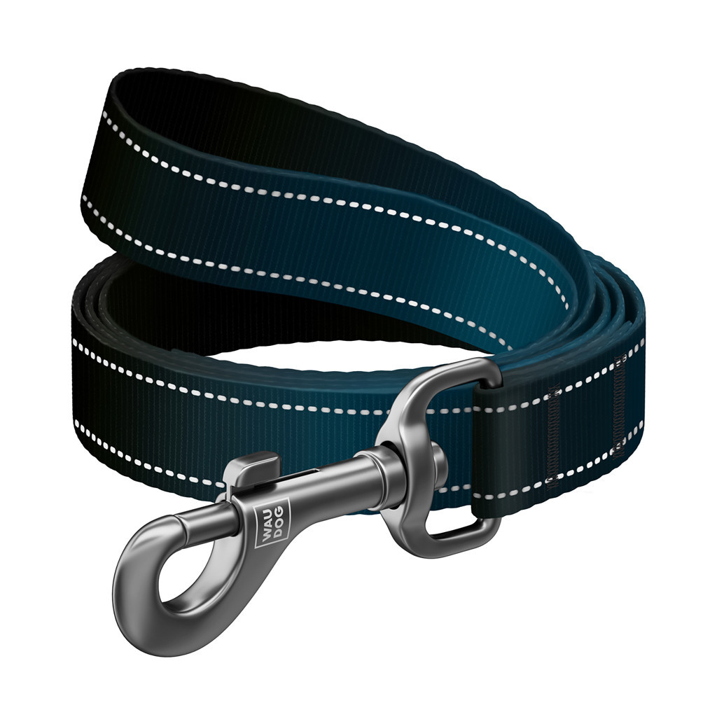 Повідець для собак WAUDOG Nylon Mono, світловідбивний M чорний (52181)