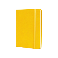 Notebook Optima A6 SQUARE, hard cover, eraser, cream block line, yellow (O20386-05)