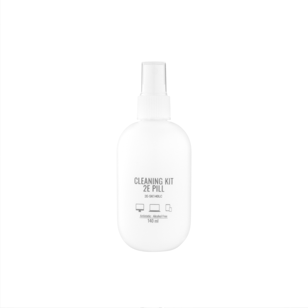 Спрей для очищення 2E PILL 140ml Liquid for office equipment +Microfibre 20 cm, white-lilac (2E-SK140LC)