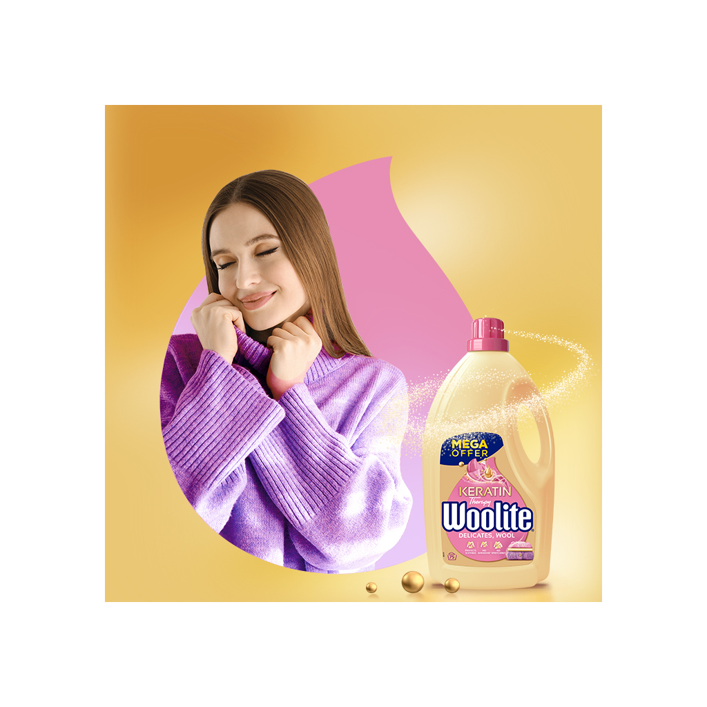 Гель для прання Woolite Для вовни та делікатних тканин З кератином 4.5 л (5908252004546)