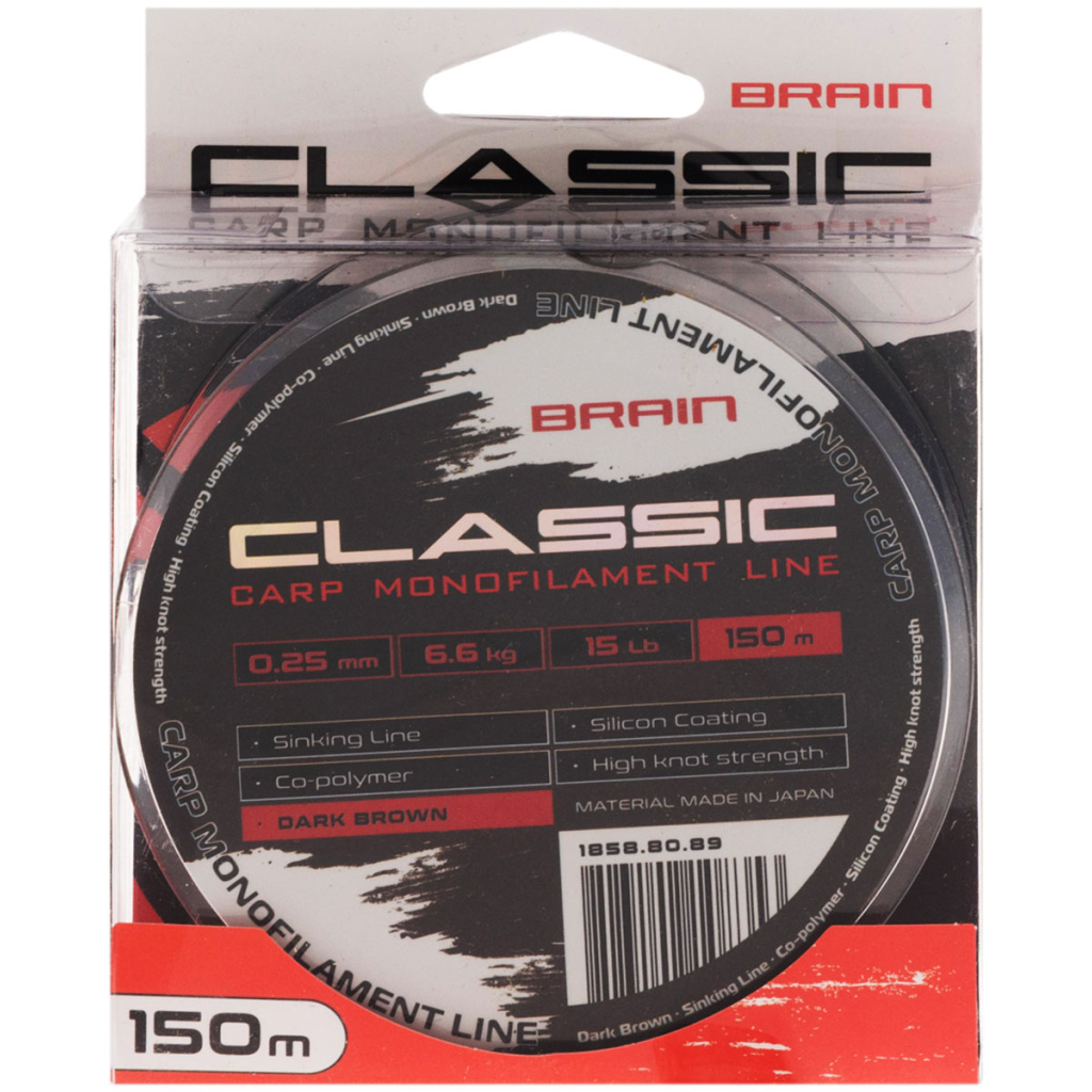 Волосінь Brain Classic Carp Line (dark brown) 150m 0.25mm 15lb 6.6kg (1858.80.89) Волосінь Brain Classic Carp Line (dark brown) 150m 0.25mm 15lb 6.6kg (1858.80.89)