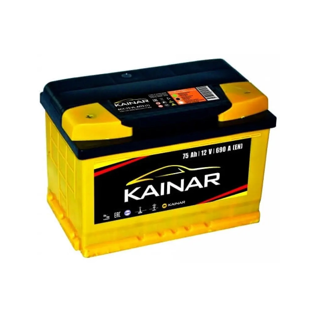 Акумулятор автомобільний KAINAR STANDART 75Ah Н Ев (-/+) (690EN) (075 160)