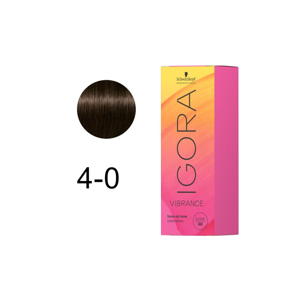 Фарба для волосся Schwarzkopf Professional Igora Vibrance 4-0 - Середньо-коричневий натуральний (7702045351774)