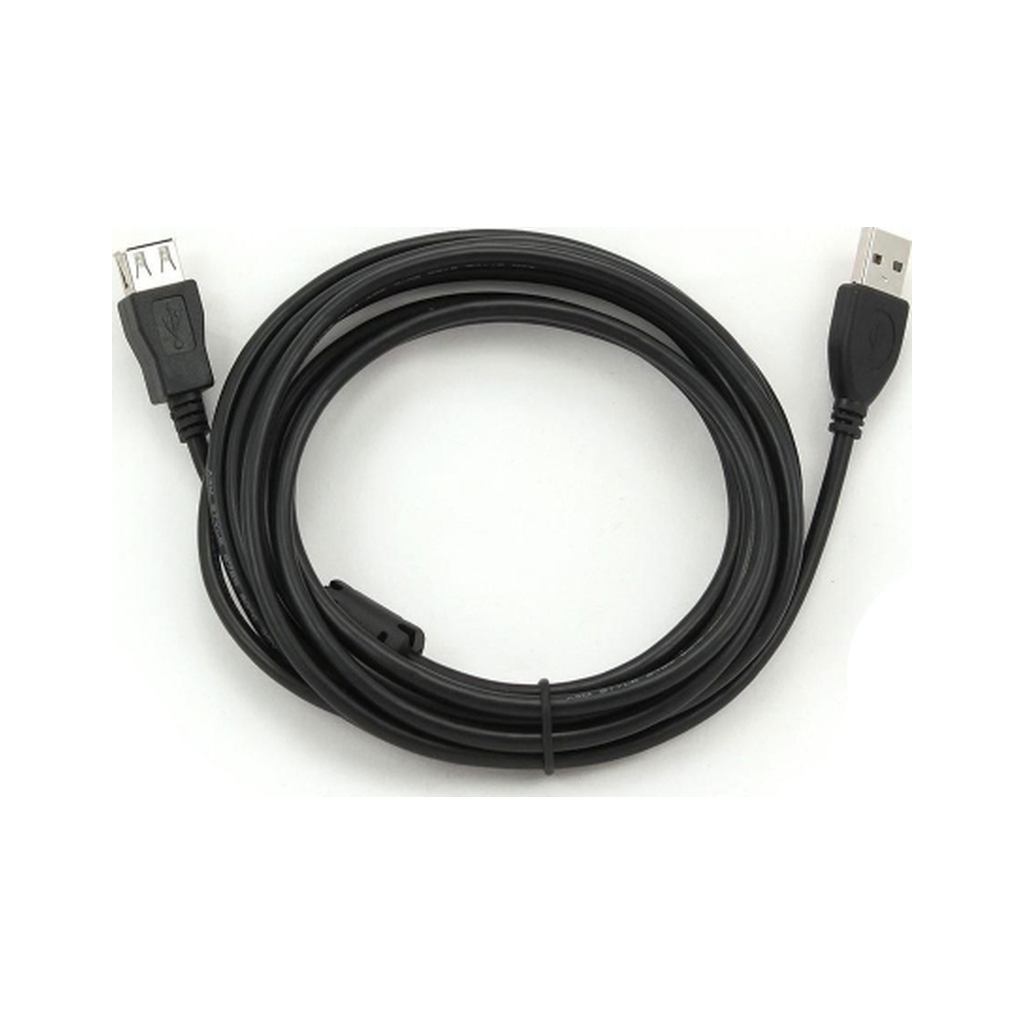 Дата кабель USB 2.0 AM/AF 3.0m ferrite black Voltronic (YT-AM/AF-3.0B)