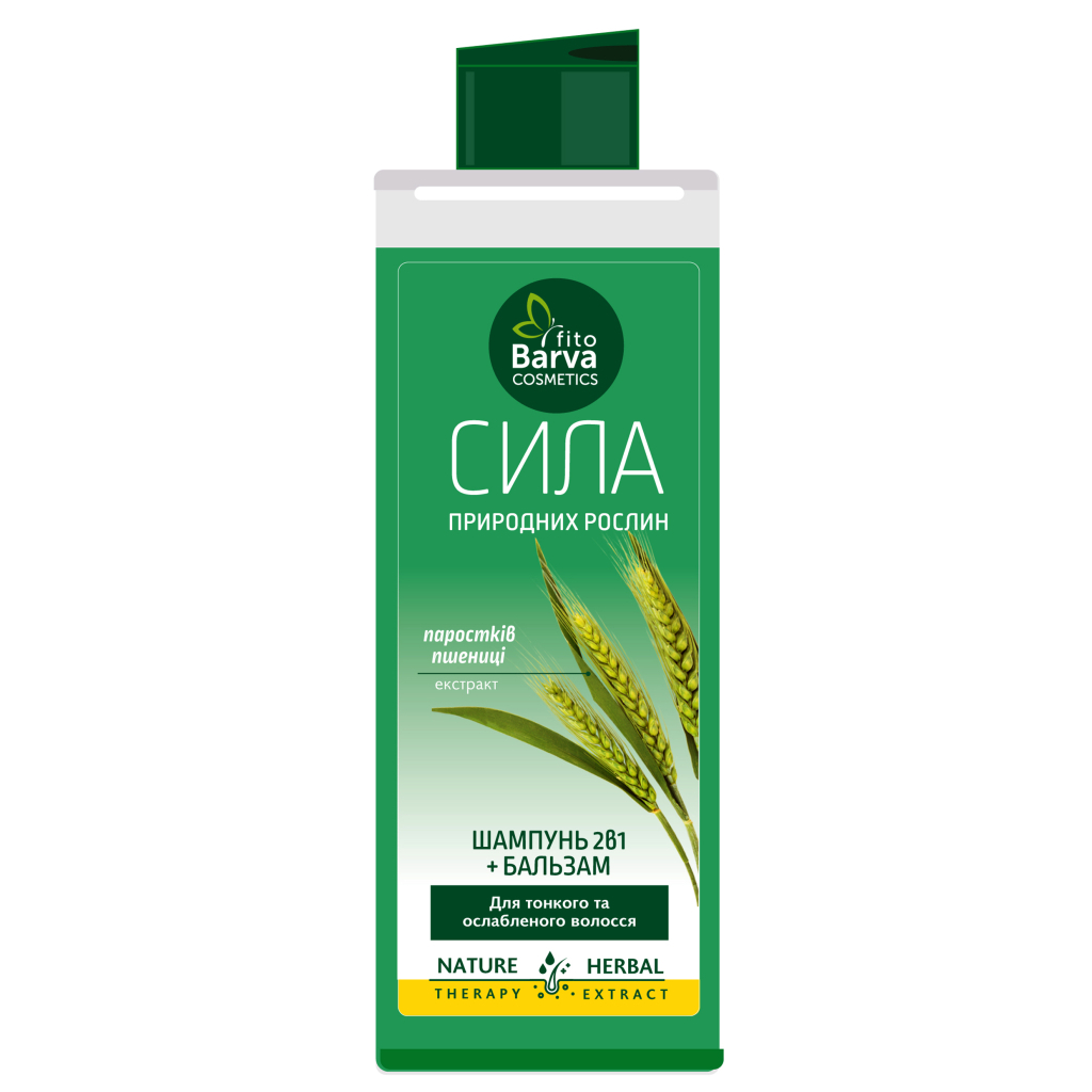 Шампунь Fito Barva Для тонкого та ослабленого волосся Об'єм та зміцнення з екстрактом паростків пшениці 400 мл (3800237460120)