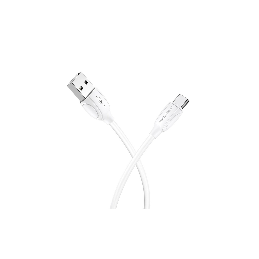 Дата кабель USB 2.0 AM to USB-C 1.0m 3A white BOROFONE (6931474701800) Дата кабель USB 2.0 AM to USB-C 1.0m 3A white BOROFONE (6931474701800)