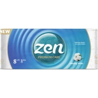 Toilet paper Zen Premium Care Relaxing White 3 layers 8 rolls (5944582100060)