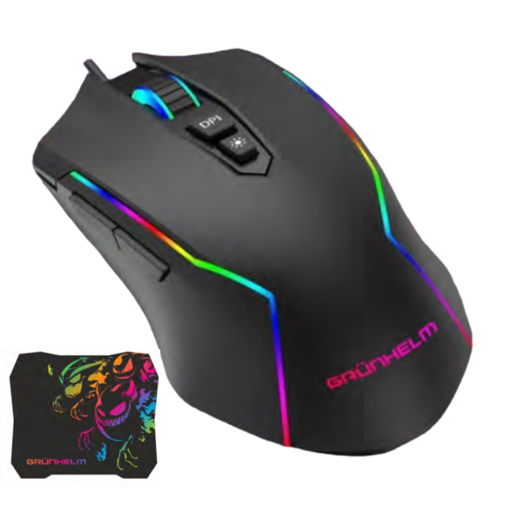 Мишка Grunhelm MS-656WD RGB USB Black + mouse pad (126952) Мишка Grunhelm MS-656WD RGB USB Black + mouse pad (126952)