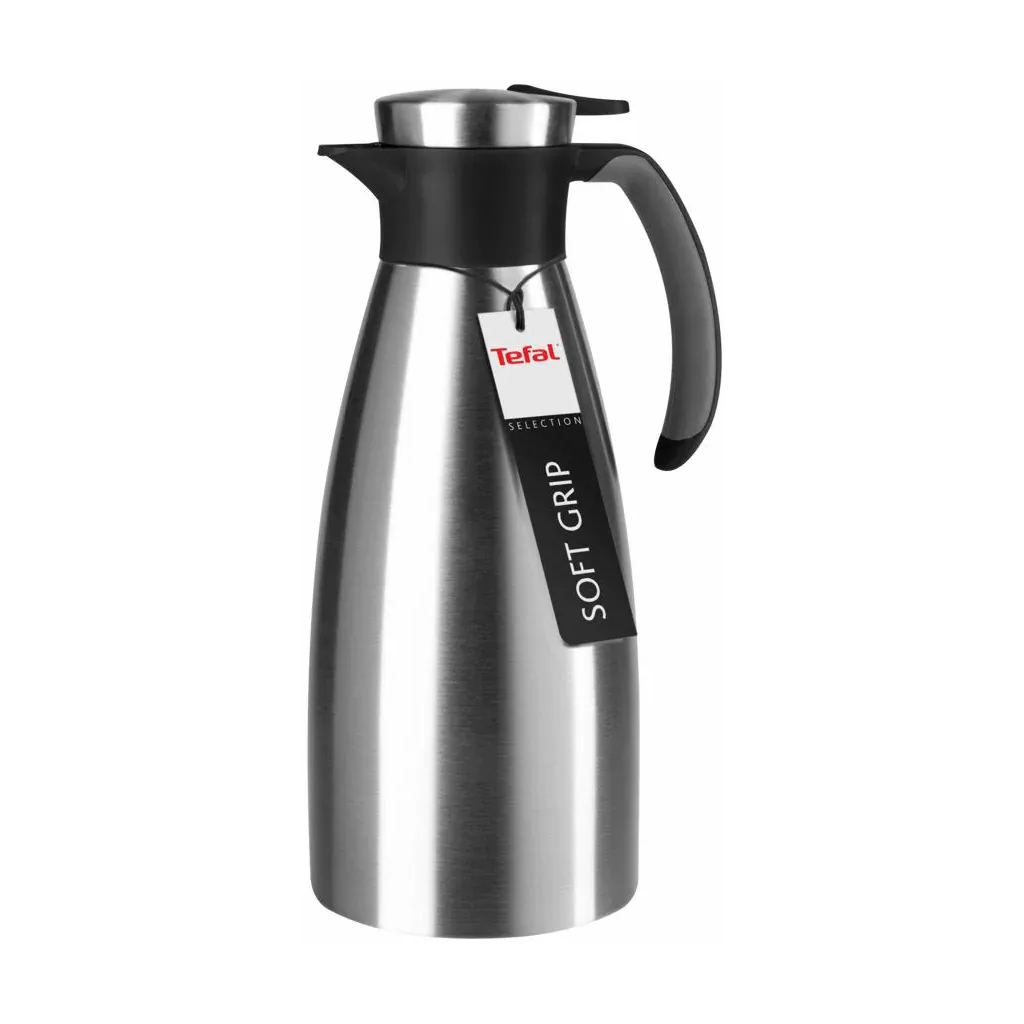Термос Tefal Soft Grip, 1.5л, нежавіюча сталь, пластик, чорний (K3043214)
