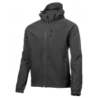 Куртка робоча Hoegert DITTER HT5K260-3XL з капюшоном SoftShell 96% поліестер/4% еластан чорна, 3XL (58) (HT5K260-3XL)