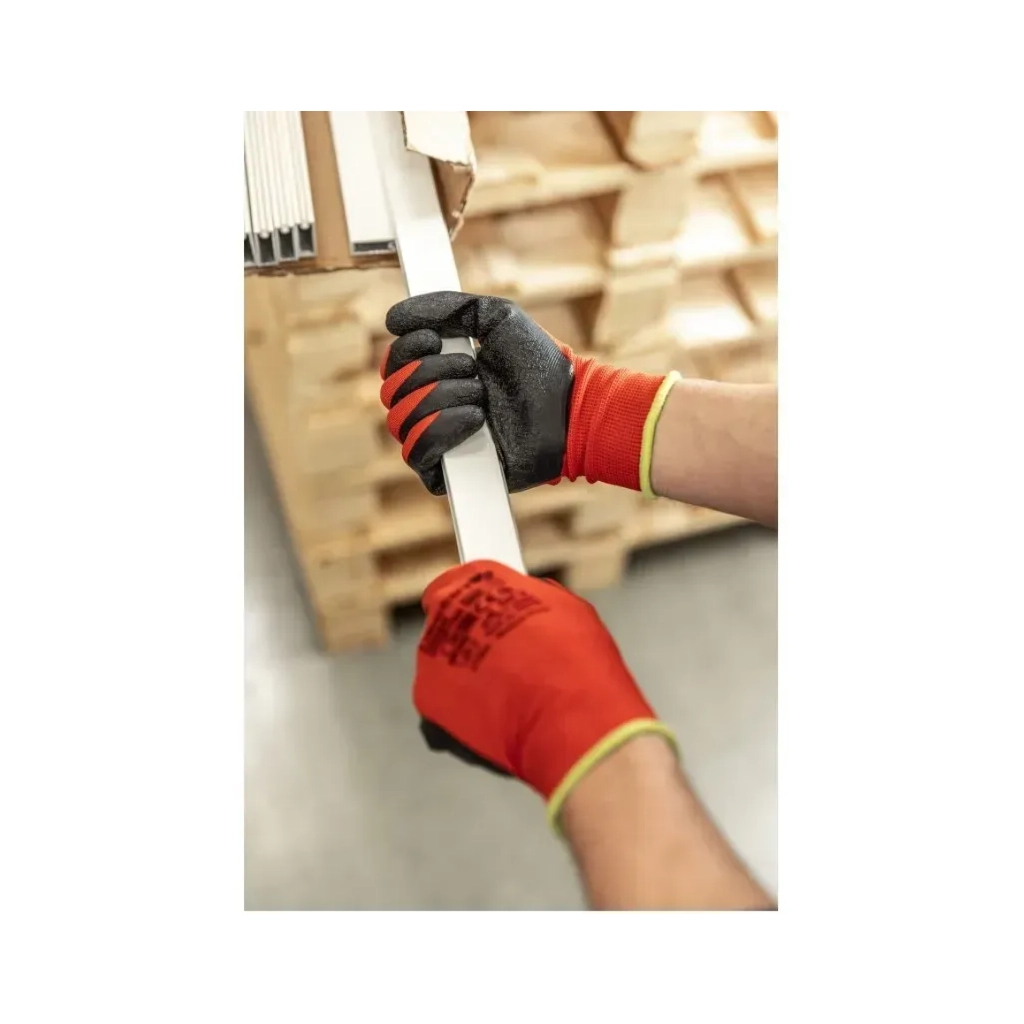 Захисні рукавиці Hoegert RODER HT5K750-9 з спіненим латексом темно-червоні, 9 (HT5K750-9)