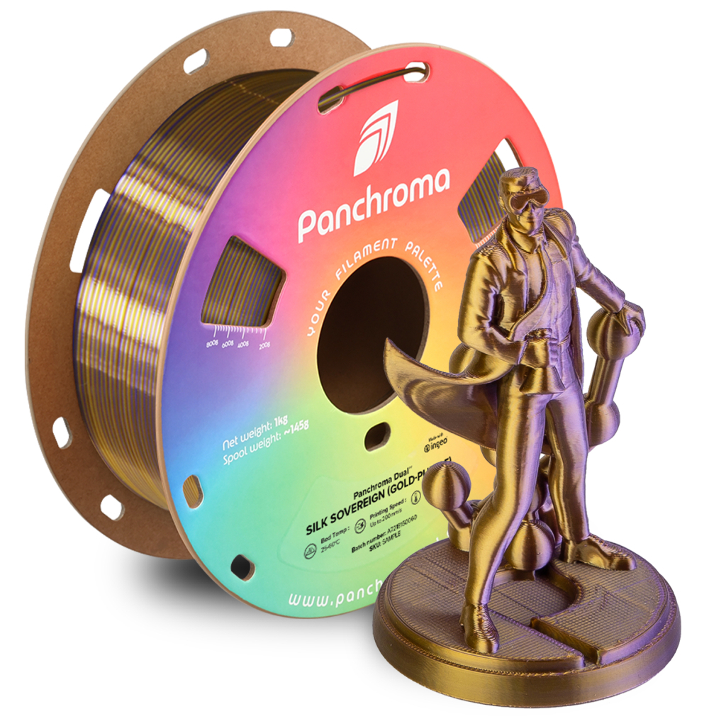 Пластик для 3D-принтера Polymaker PLA PANCHROMA DUAL SILK 1,75mm 1kg Gold-Purple (CA03029)