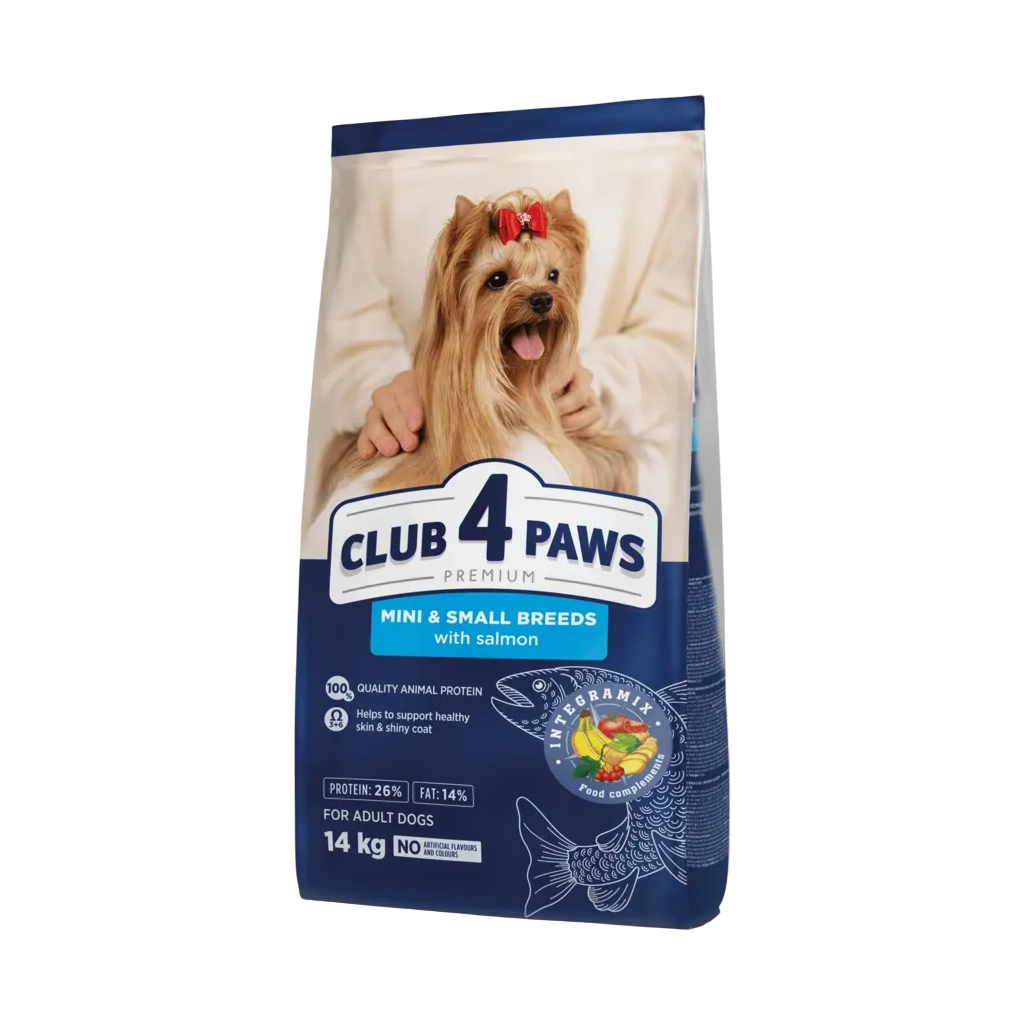 Сухий корм для собак Club 4 Paws Premium для малих та мініатюрних порід з лососем 14 кг (4820269145740)