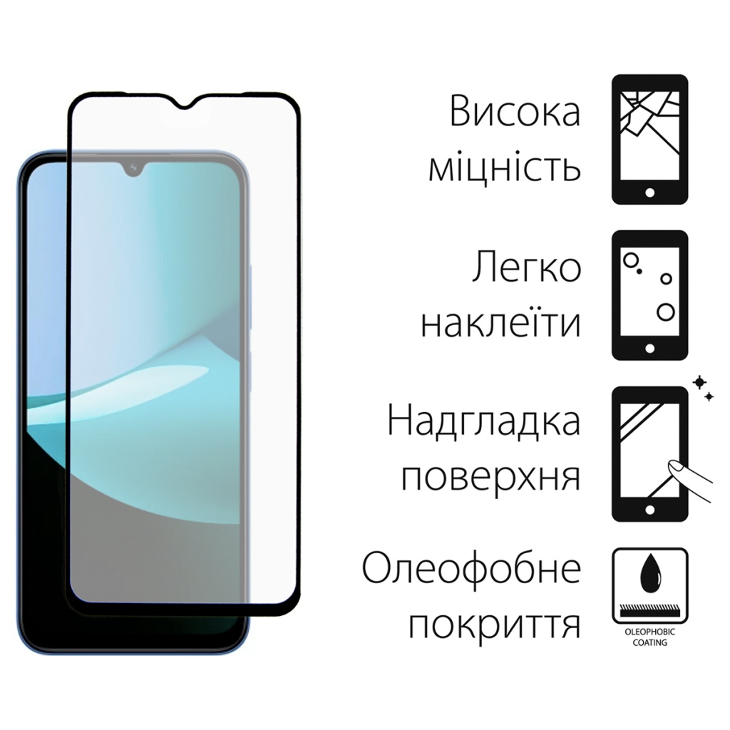 Скло захисне Dengos Xiaomi Redmi 15C Black 2 pcs (DG-TG2P-88)