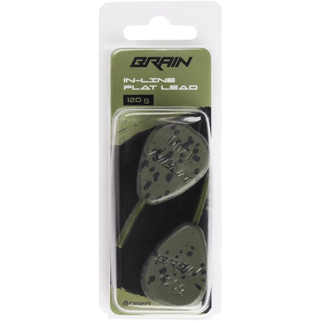 Грузило Brain In-Line Flat Lead 120g 2шт/уп Green (1858.32.08) Грузило Brain In-Line Flat Lead 120g 2шт/уп Green (1858.32.08)