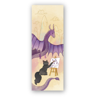 Bookmarks for books by Lyutsynka "Dragon and kitten. Drawing" 1 pc. (LK000000159) (2000000000159)