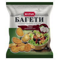 Сухарики Sultan пшеничні зі смаком грибів у вершковому соусі 70 г (slt.51226)