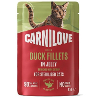 Wet food for cats Carnilove Jelly Duck with Catnip Sterilized 85 g (8595602584727)