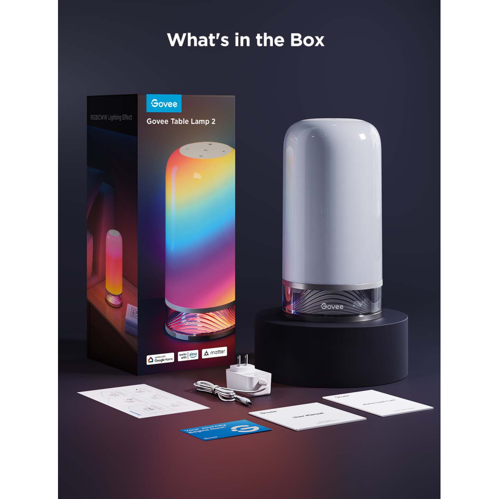 Настільна лампа Govee H6022 Table Lamp 2, RGBICWW, WI-FI/Bluetooth, білий (H60223D1) Настільна лампа Govee H6022 Table Lamp 2, RGBICWW, WI-FI/Bluetooth, білий (H60223D1)