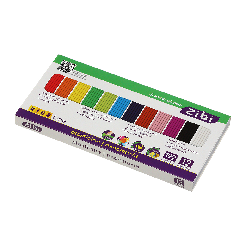 Пластилін ZiBi KIDS Line 12 кольорів, 192 г (ZB.6274) Пластилін ZiBi KIDS Line 12 кольорів, 192 г (ZB.6274)