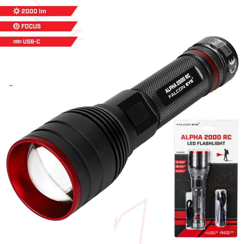 Ліхтар Falcon Eye тактичний Alpha 2000 RC (2000 Lm) Focus Rechargeable Type-C (FHH0123) (DAS303958) Ліхтар Falcon Eye тактичний Alpha 2000 RC (2000 Lm) Focus Rechargeable Type-C (FHH0123) (DAS303958)