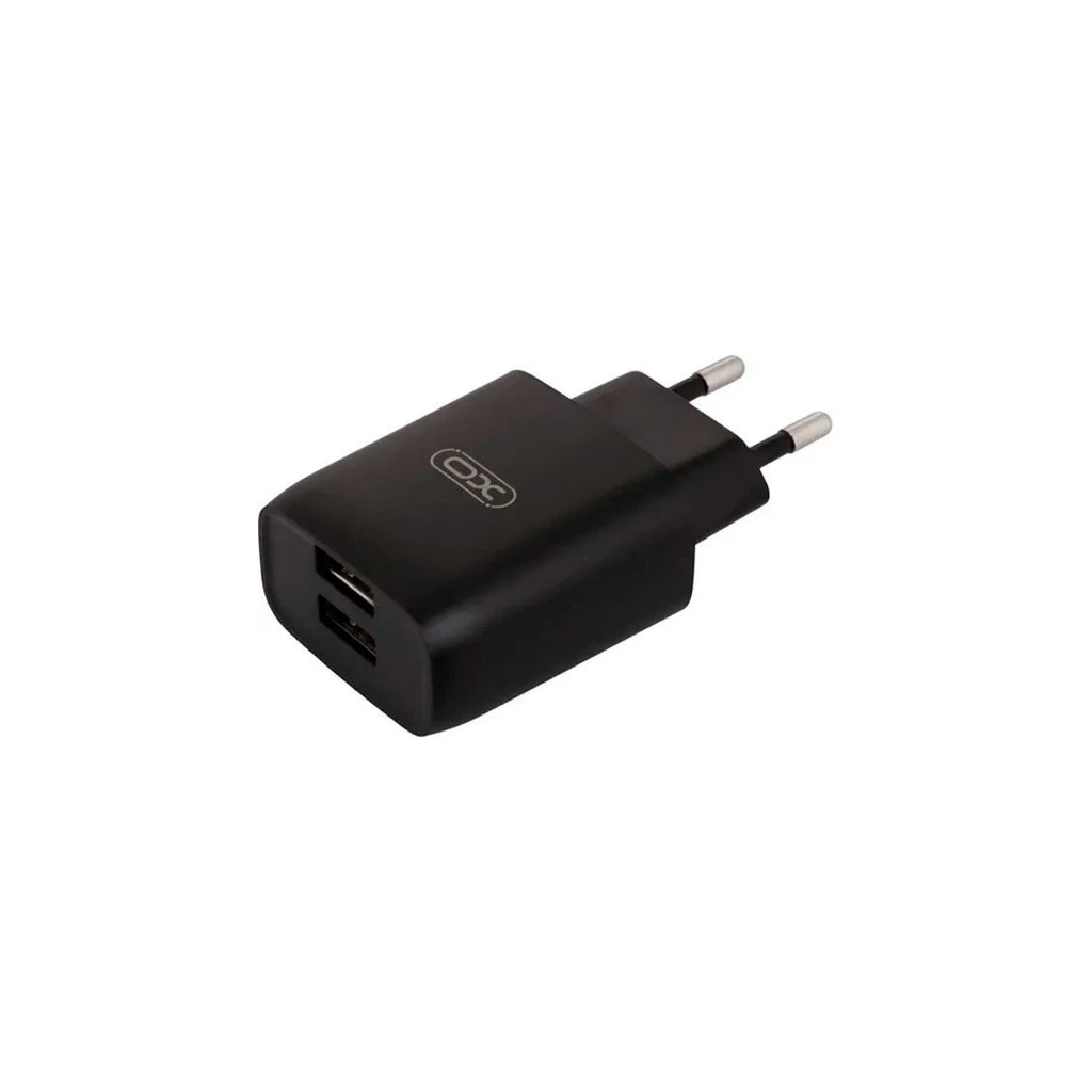 Зарядний пристрій XO L54 2xUSB 12W + cable USB to Lightning black (XO-L57-LGHT-BK)