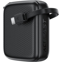 Батарея універсальна Acefast 10000mAh, 20W, PD, QC/3.0, build Type-C cable, M15, Black (6974316283973)