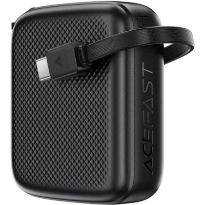 Батарея універсальна Acefast 10000mAh, 20W, PD, QC/3.0, build Type-C cable, M15, Black (6974316283973)