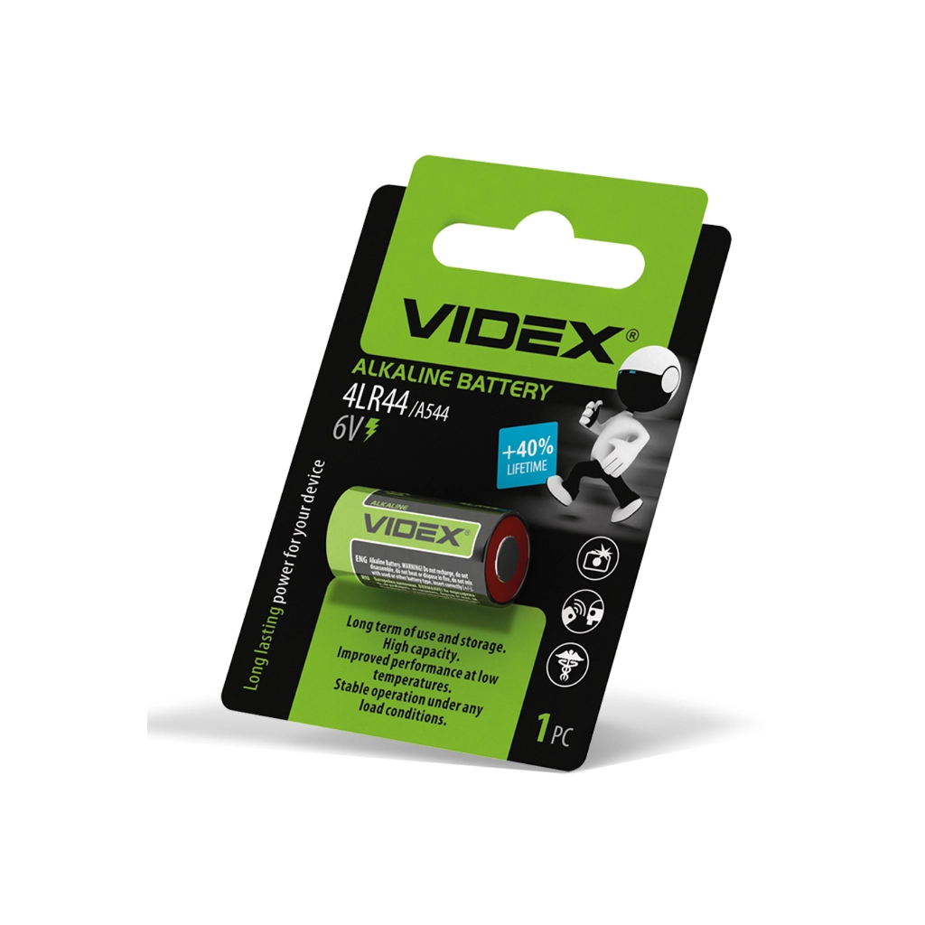 Батарейка 4LR44 / A544 1шт blister Videx (4LR44/A544 1B) Батарейка 4LR44 / A544 1шт blister Videx (4LR44/A544 1B)