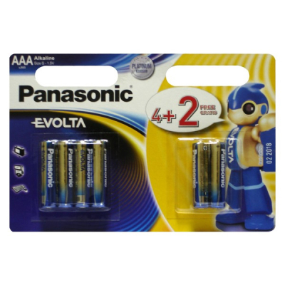 Battery PANASONIC AAA LR03 Evolta * 6(4+2) (LR03EGE/6B2F)