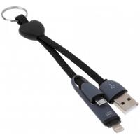 Дата кабель USB 2.0 AM to Lightning + Micro 5P 0.25m black XoKo (SC-201-BK)