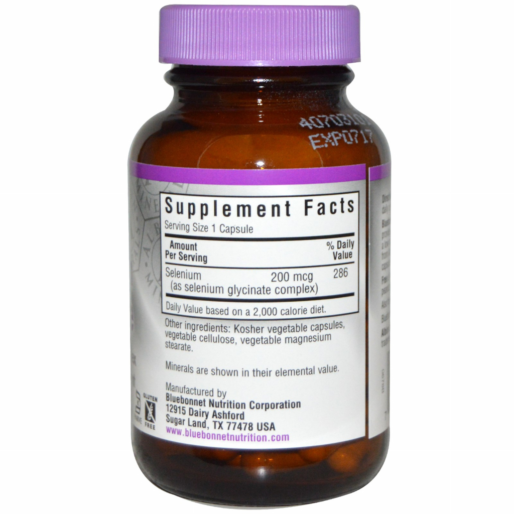 Мінерали Bluebonnet Nutrition Селен гліцинат, Albion, 90 гелевих капсул (BLB0678)