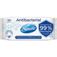 Вологі серветки Smile Antibacterial з Д-пантенолом 60 шт. (4823071621044/4823071656435)