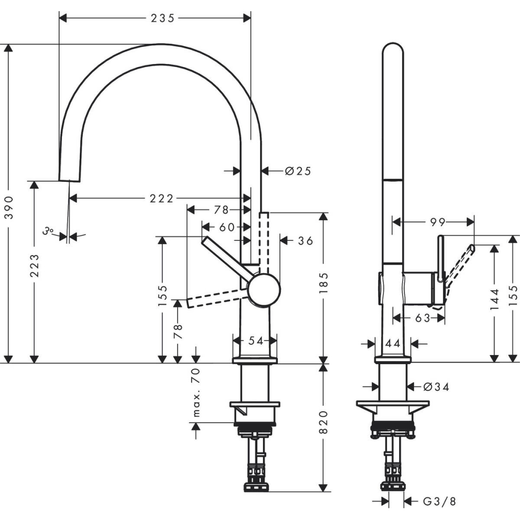 Змішувач Hansgrohe Talis M54 (72804000)