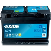 Car battery EXIDE START-STOP AGM 72Ah 760EN (EK720)