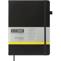 Notebook Buromax Etalon 190x250 mm 96 sheets in a cell artificial leather cover Black (BM.292160-01)