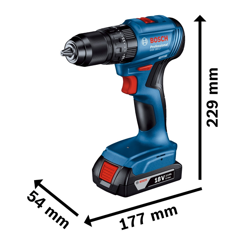 Шуруповерт Bosch GSB 185-LI, 2х2.0 Ah, ЗП GAL 18V-20, кейс (0.601.9K3.100) Шуруповерт Bosch GSB 185-LI, 2х2.0 Ah, ЗП GAL 18V-20, кейс (0.601.9K3.100)