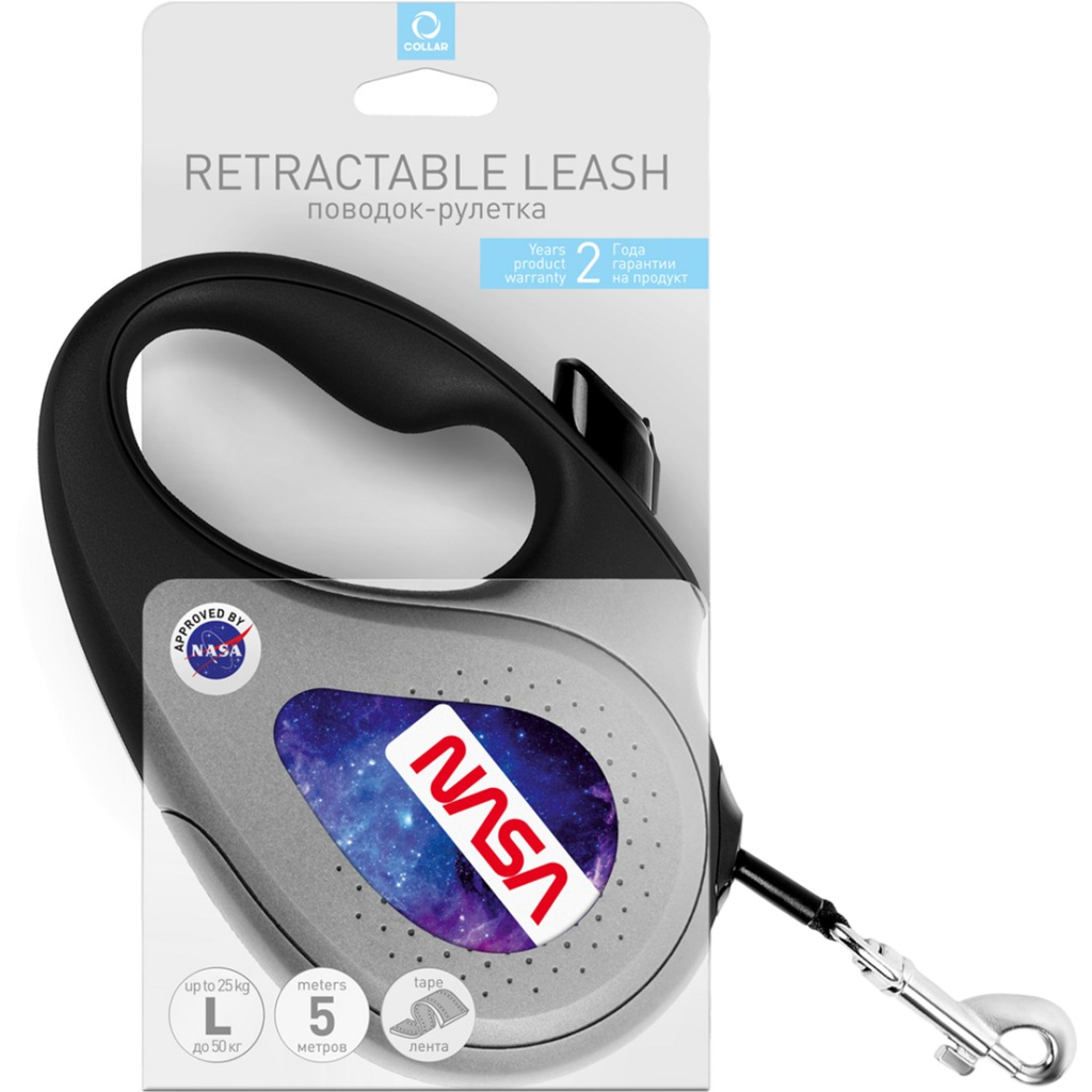 Повідець для собак WAUDOG R-leash NASA21 світловідбиваюча стрічка M 5 м (8125-0148-01)