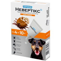 Краплі для тварин Superium Nevertix Протикліщові для собак від 4 до 10 кг (9137)