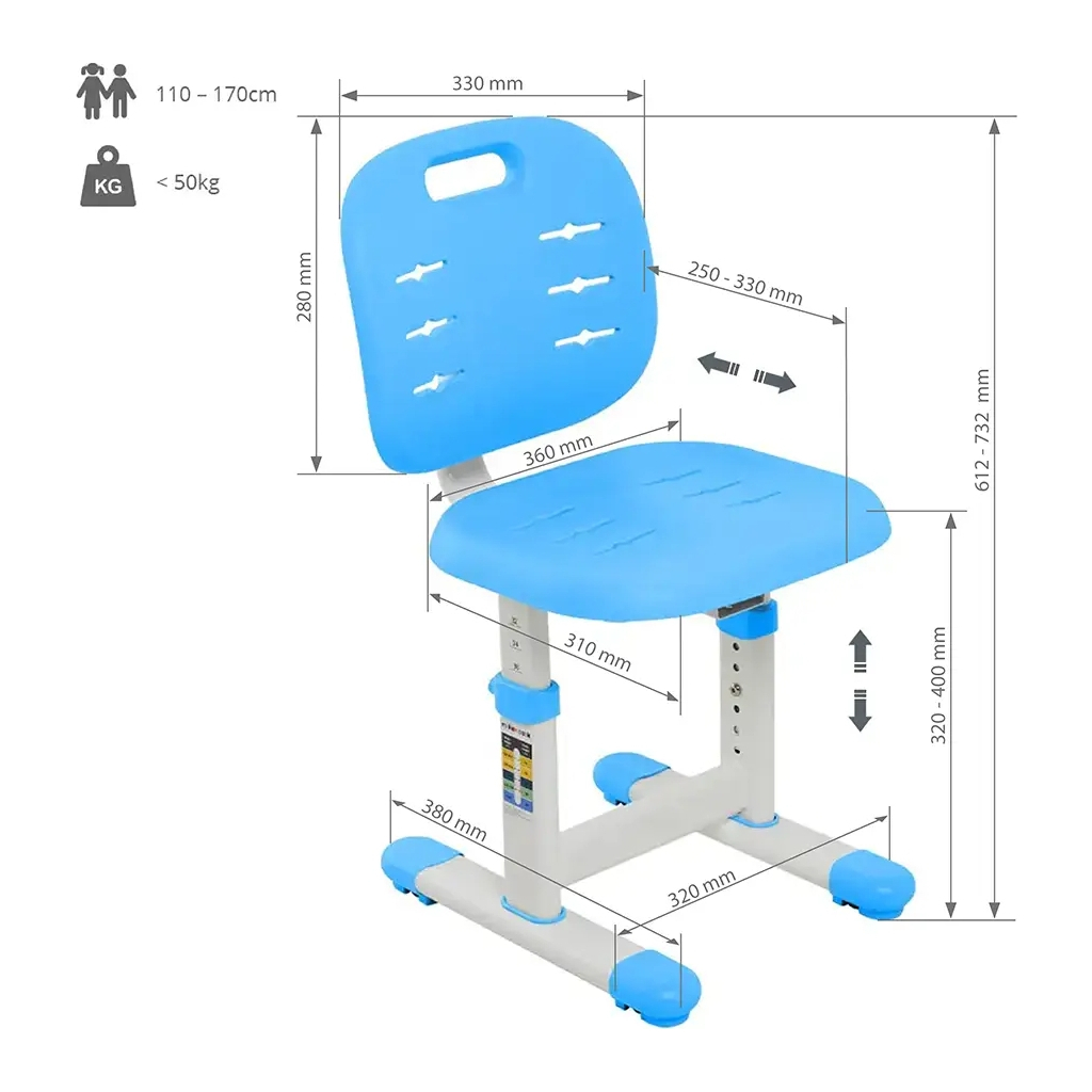 Шкільний стілець FunDesk Blue (222020)