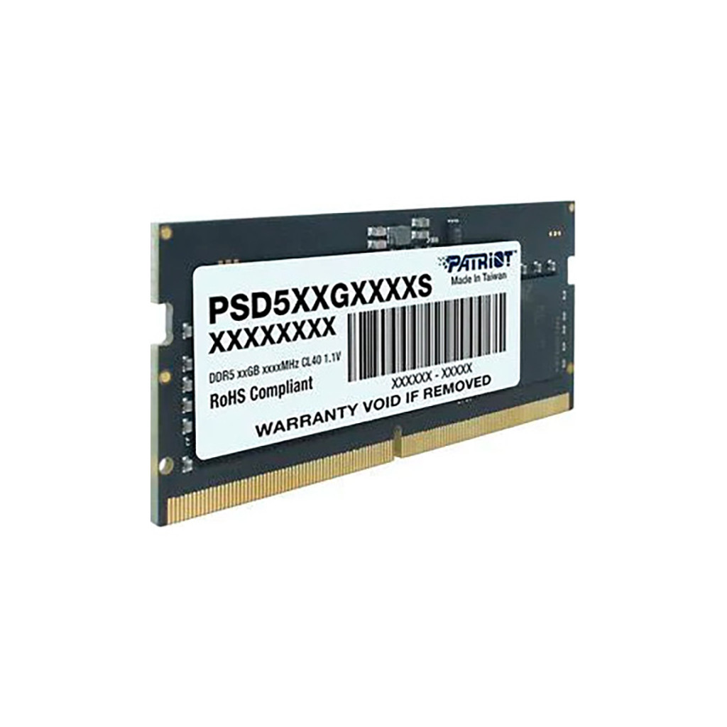 Модуль пам'яті для ноутбука SoDIMM DDR5 8GB 5600 MHz Patriot (PSD58G560041S) Модуль пам'яті для ноутбука SoDIMM DDR5 8GB 5600 MHz Patriot (PSD58G560041S)